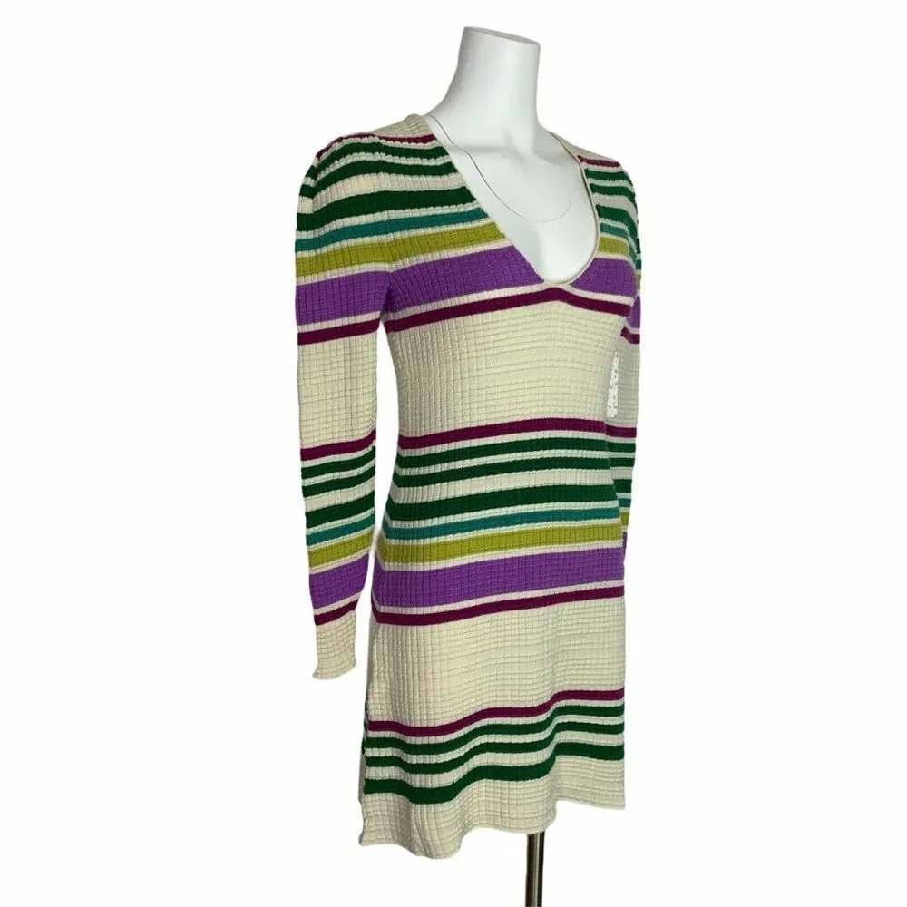 NWT Free People Gidget v-neck long sleeve Sweater Dress XS Multi-Color S… - Picture 3 of 11